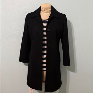 Collection by Gallery Coat Womens  Black Wool Blend Classic Dress Overcoat S